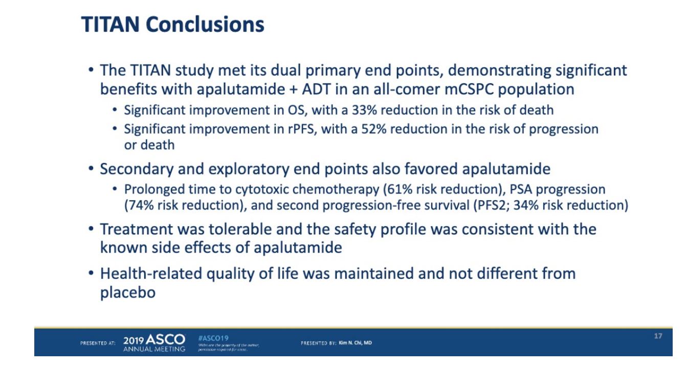 ASCO 2019 TITAN conclusions