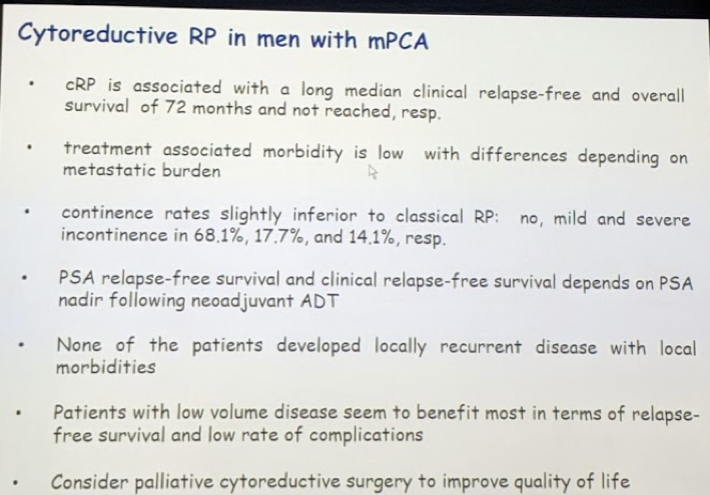 ESOU 2019 UroToday Cytoreductive RP in men with mPCA