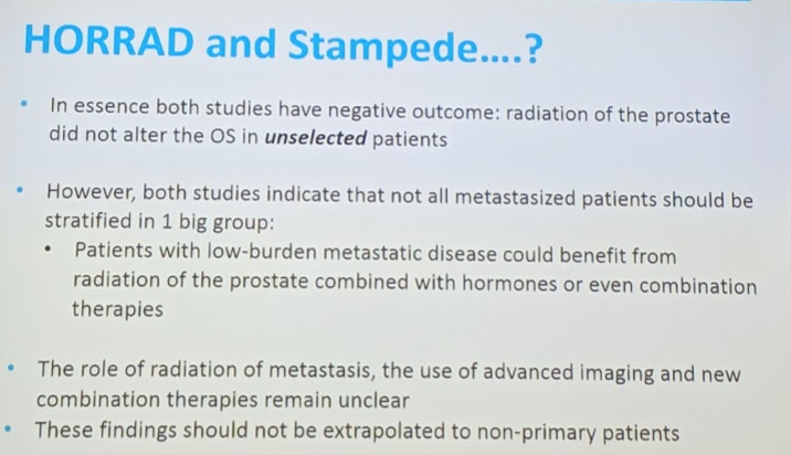 UroToday ESOU19 HORRAD and stampede