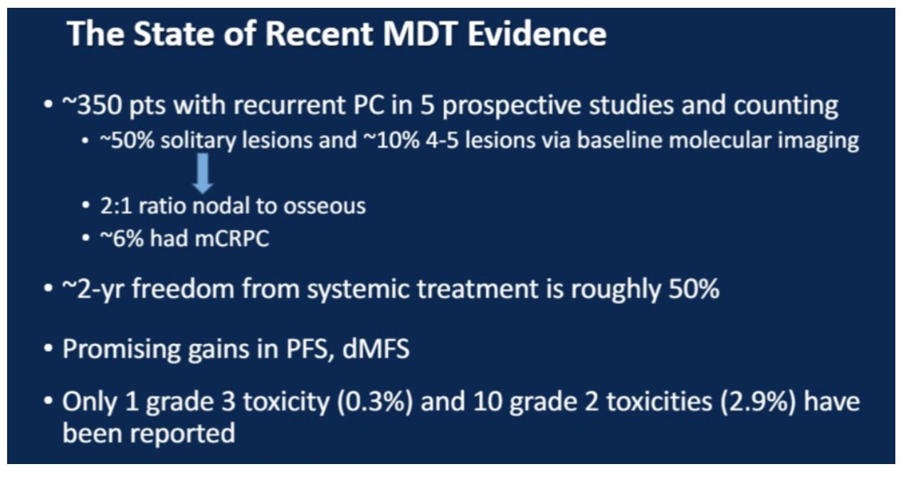 ASCO GU 2020 metastasis directed therapy recent MDT evidence