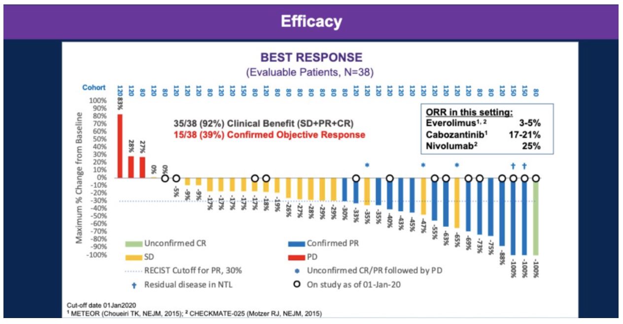 ASCO GU 2020 sitravatinib efficacy best response