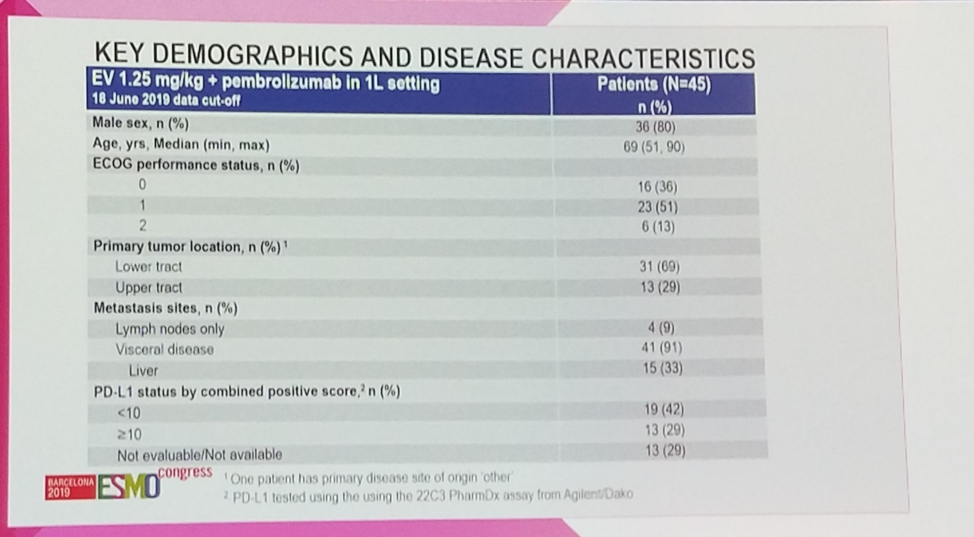 ESMO2019 EV103 Demographics