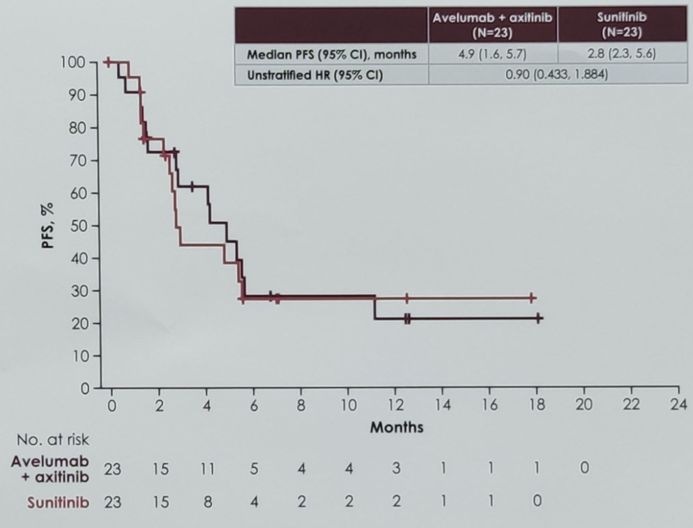 PFS per BICR in patients with brain metastasis