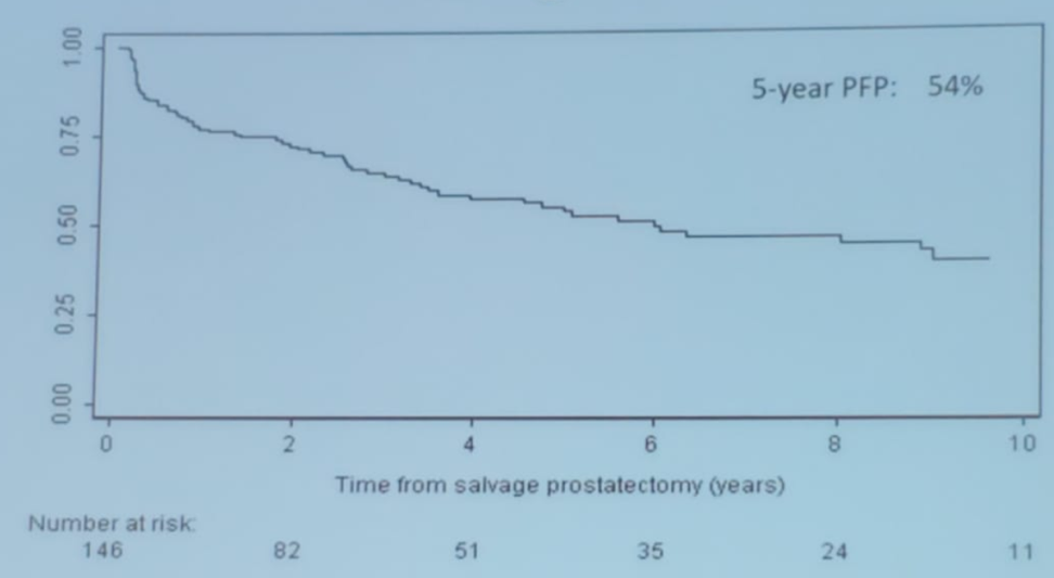 Progression Free Probability of Salvage Radical Prostatectomy