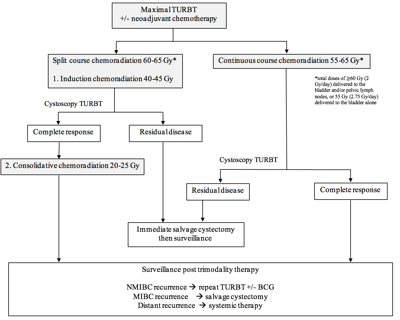 Trimodality therapy for MIBC