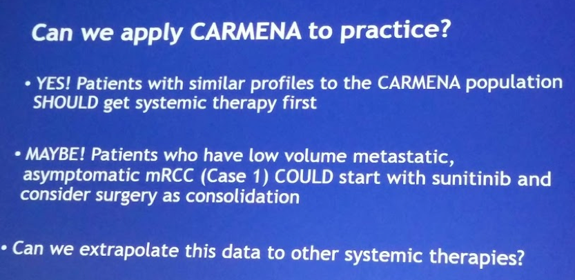 UroToday ASCO2018 CARMENA apply to practice