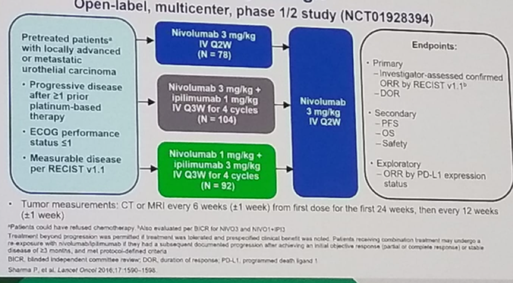 UroToday ESMO2018 Figure 1 Checkmate 032 study design png