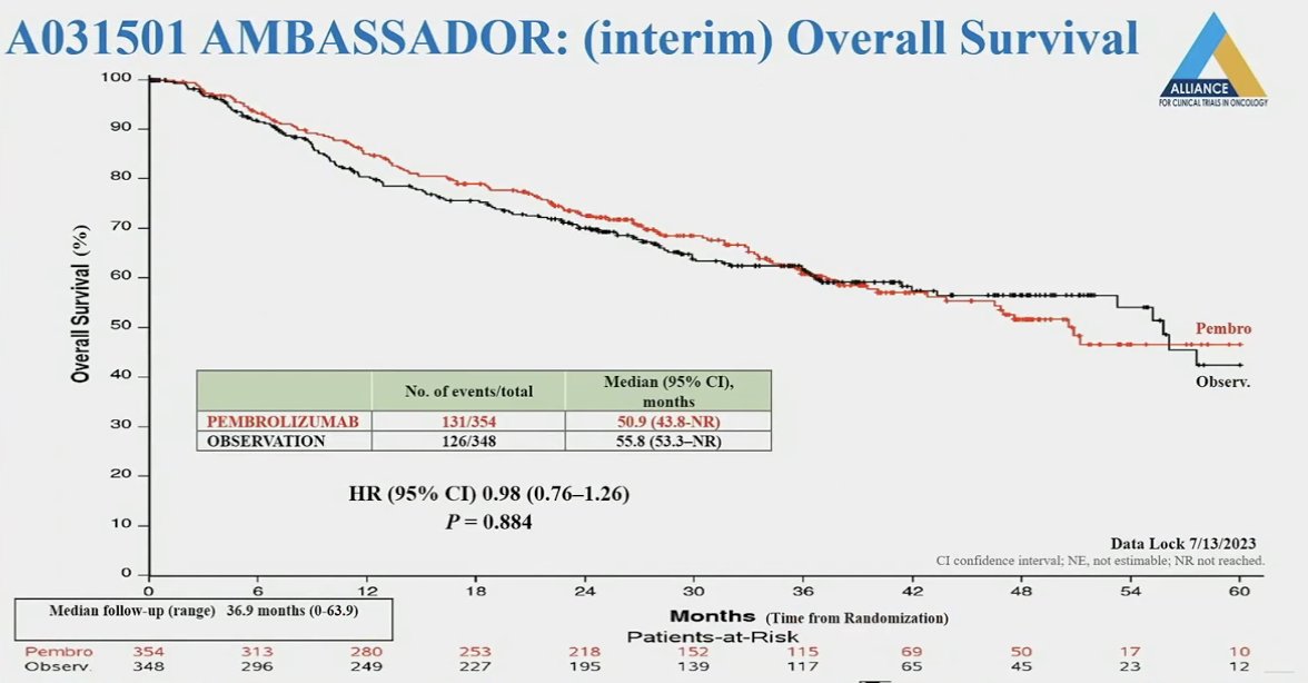 AMBASSADOR trial interim overall survival