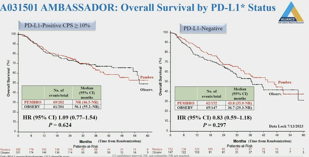 AMBASSADOR trial OS PDL1 status
