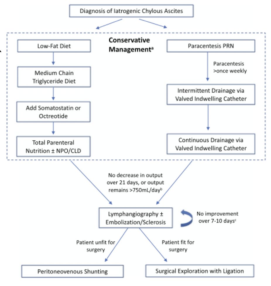 Diagnosis of Latrogenic Chylous Ascites