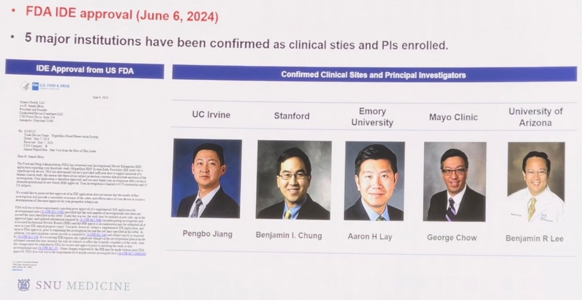 This approach is now being evaluated in a human trial in Korea and is in the process of securing Institutional Review Board (IRB) approval with five major U.S. institutions.