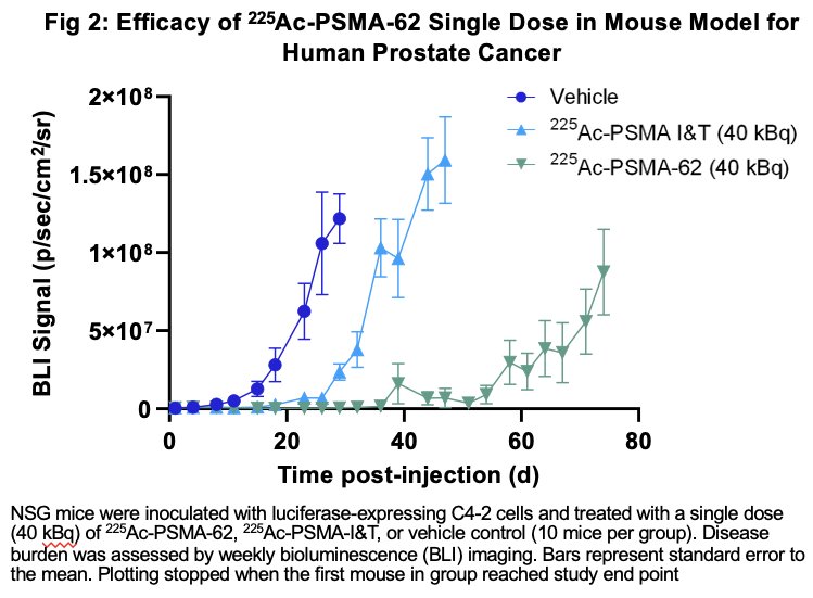  PSMA-62 utilizes a novel linker technology that enhances cellular internalization, resulting in improved biodistribution, tumor delivery of 225Ac, and efficacy in preclinical models. 2