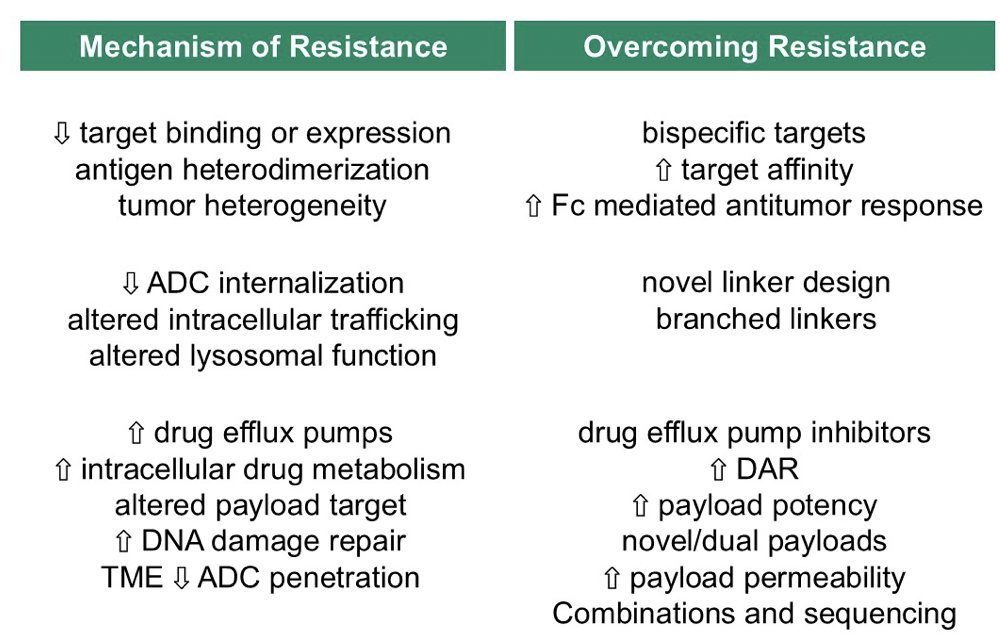 Like any therapy, it is important to overcome resistance, which is highlighted as follows based on each mechanism of resistance: