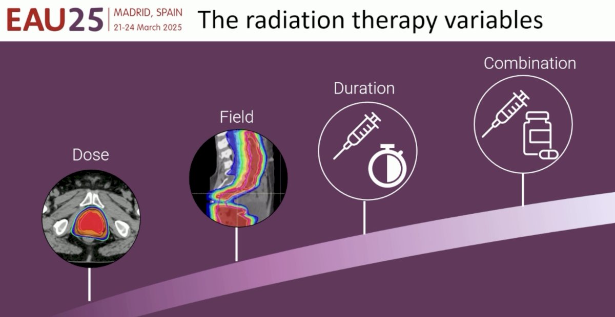 Next, Dr. Piet Ost argued in favor of radiotherapy +/- combination systemic therapy in this setting. He noted that there are 4 important radiotherapy variables to consider: