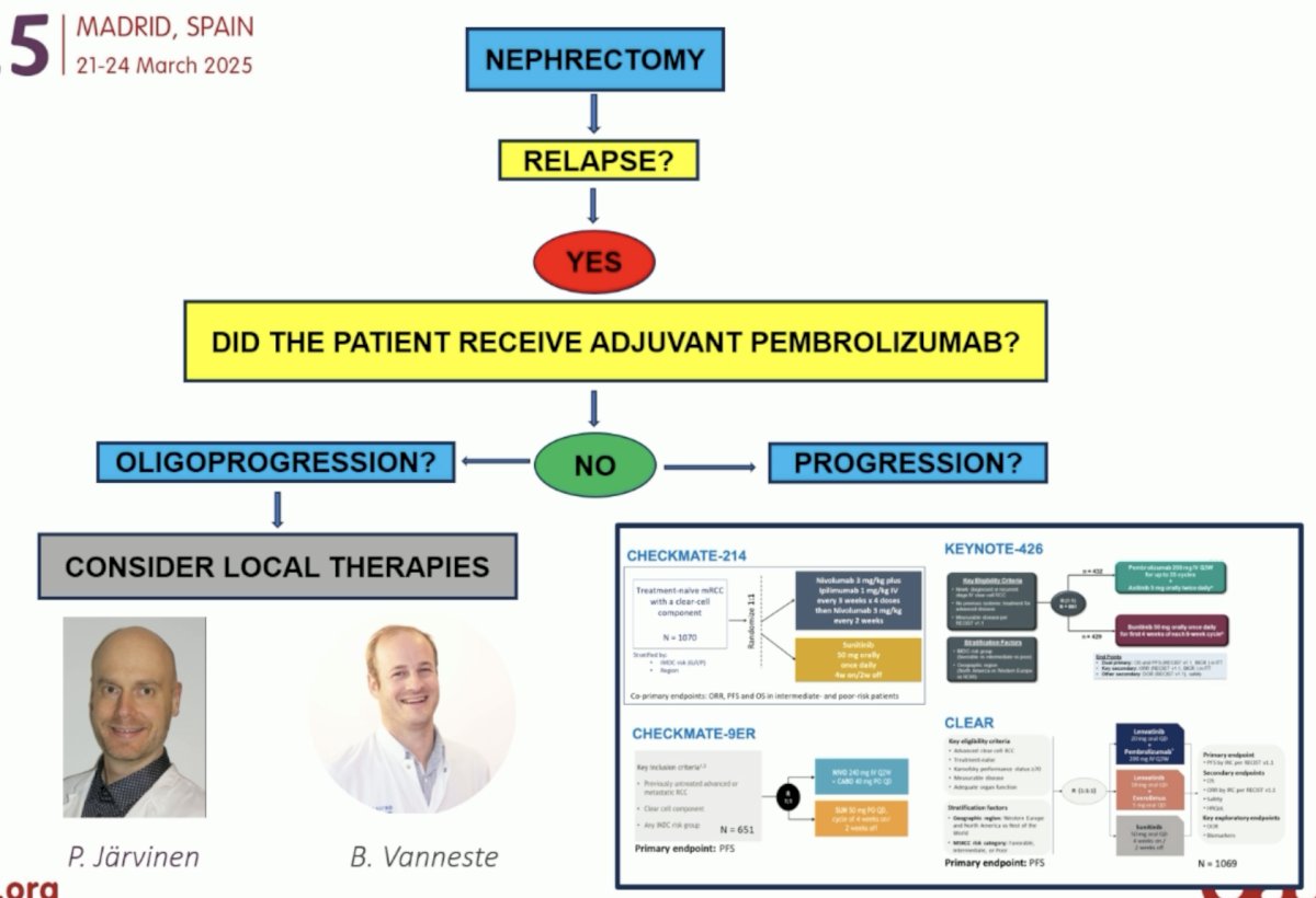 However, in cases of ‘poly-progression’, then 1st line systemic therapy for locally advanced/metastatic RCC would be indicated.