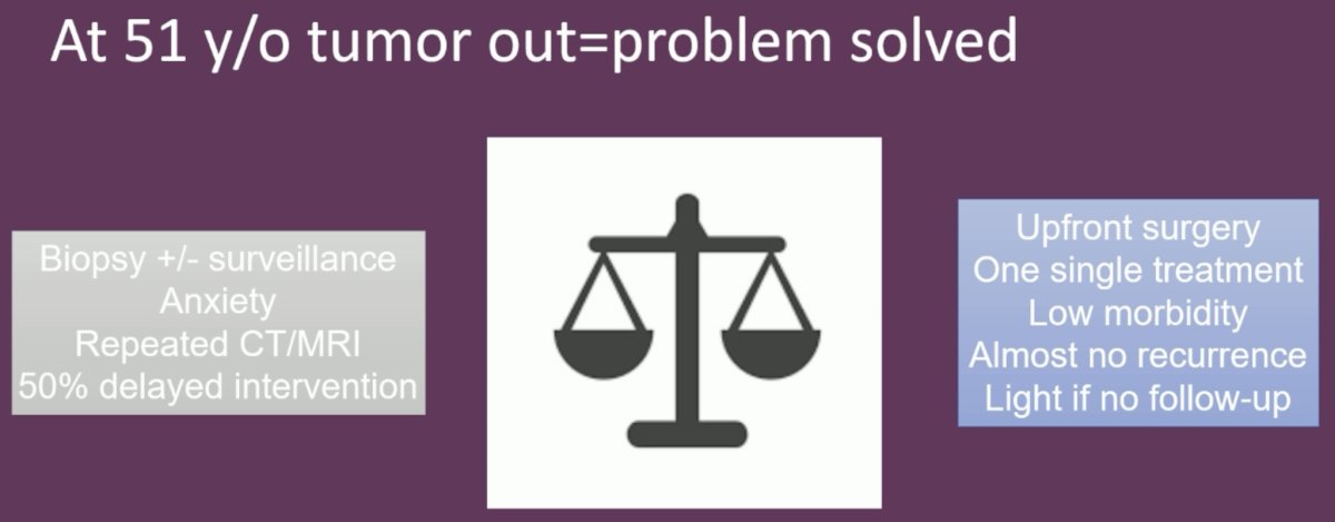 He concluded his presentation by arguing that this patient should undergo upfront surgery with a partial nephrectomy, which has low complication rates and avoids the unnecessary morbidity and anxiety associated with biopsy +/- surveillance.