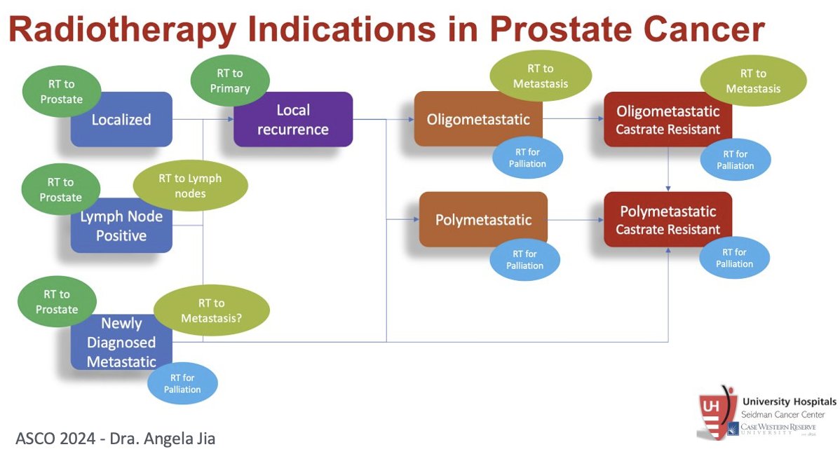  In the polymetastatic state both hormone-sensitive and castration-resistant RT is generally palliative, though metastasis-directed approaches may be considered in oligometastatic castrate-resistant disease. This framework underscores how radiotherapy remains relevant across the disease continuum, with intent shifting from curative to palliative as disease burden and resistance increase.&nbsp;
