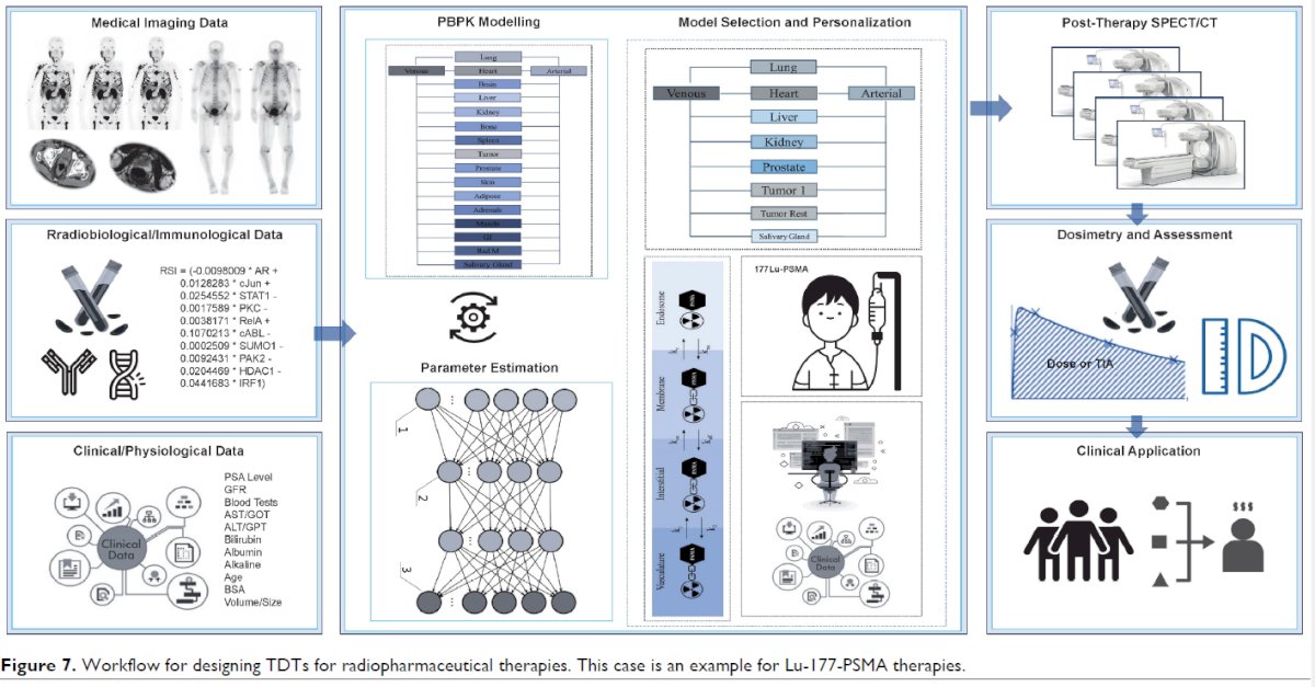 TDTs allow adaptive replanning with each treatment cycle, updating predictions based on follow-up imaging and therapy response. This iterative framework not only personalizes isotope selection, dose, and cycle number but also provides a learning loop to refine predictions over time, ultimately aiming to maximize tumor control while minimizing toxicity.