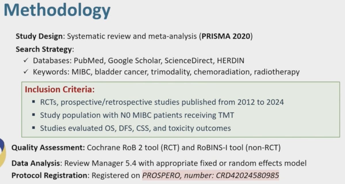 Dr. Granda and colleagues conducted a systematic review and meta-analysis of all randomized controlled trials and prospective/retrospective cohort studies evaluating TMT in N0 MIBC patients and reporting on OS, DFS, CSS, and toxicity outcomes.