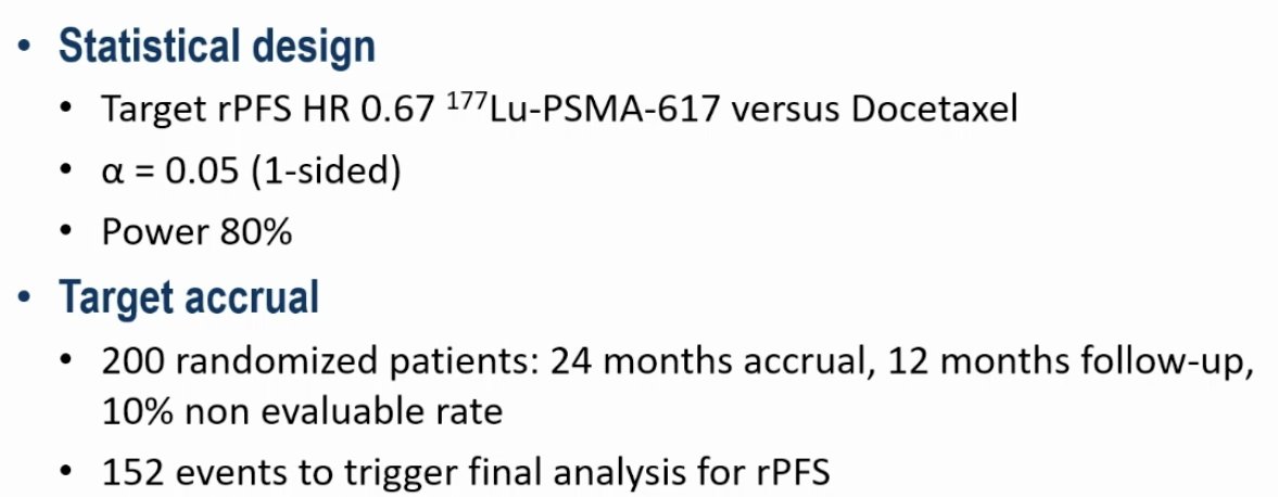 The statistical design and target sample size/accrual were as follows: