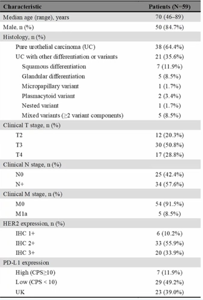 &nbsp;Overall, 59 patients were enrolled, with HER2 expression of 1+ in 10.2%, 2+ in 55.9%, and 3+ in 33.9%:&nbsp;