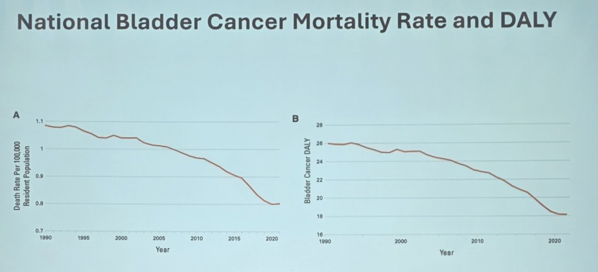 The median lag time between tobacco tax changes and smoking-attributable bladder cancer mortality was 17 years, whereas the lag to disability adjusted life years was 24 years:
