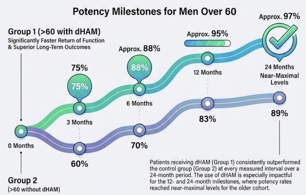 Dr. Razdan also highlighted their subgroup analysis of patients over the age of 60 showed that patients treated with dHAM saw significantly faster return of function and long term outcomes at all time points over a 24 month period.