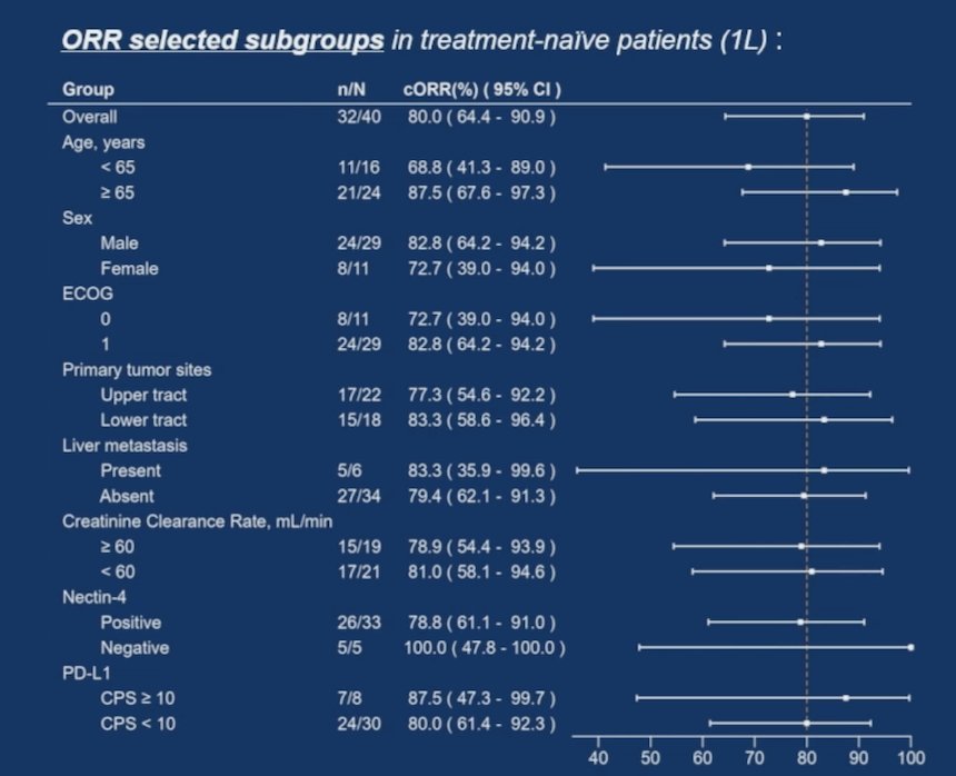 The objective response rate by selected subgroups in the treatment naïve patients is highlighted in the following figure:&nbsp;