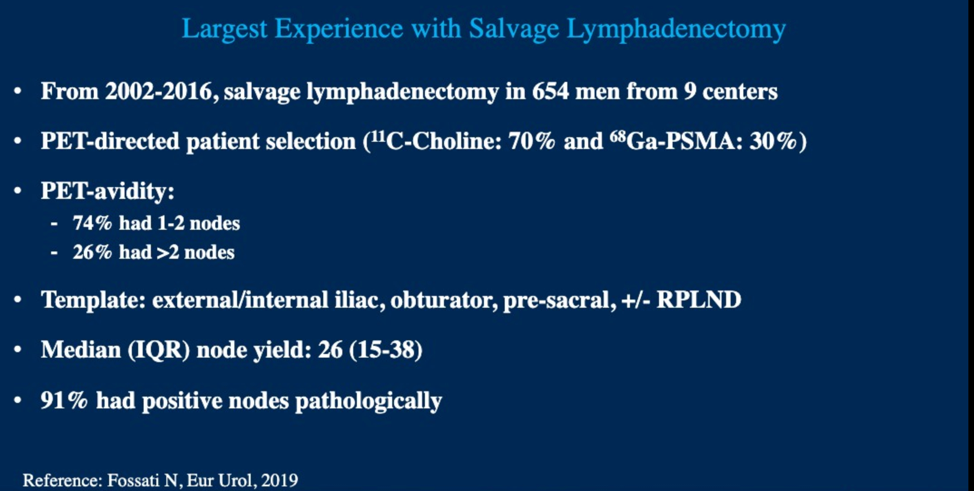 largest experience with salvage lymphadenectomy